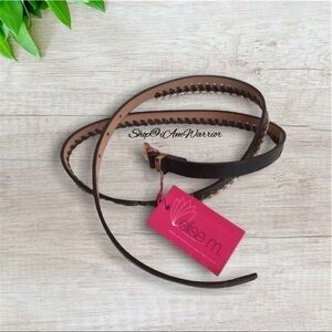 Faux leather NWT gold chain brown skinny belt *shop@iamwarrior